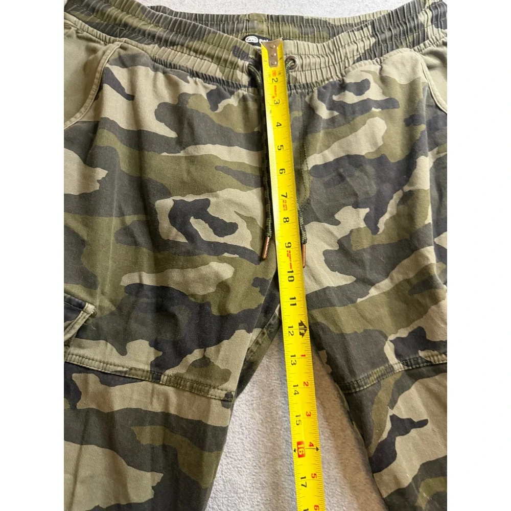 Ecko Unltd Mens Camo Cargo Jogger Pants Green Camouflage Drawstring Size L